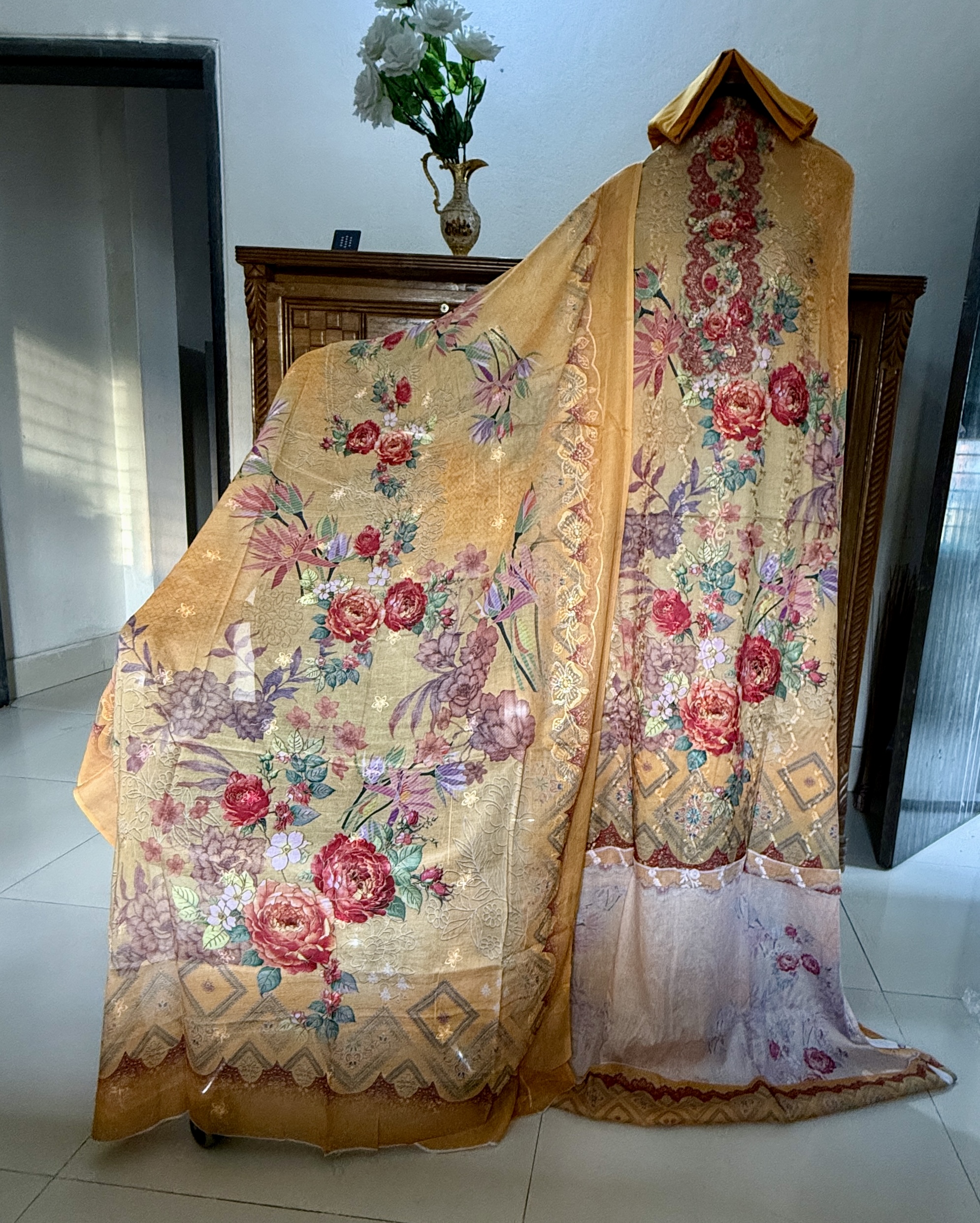 Light Gold Multicolor- শালিকা (সুতার কাজ করা)