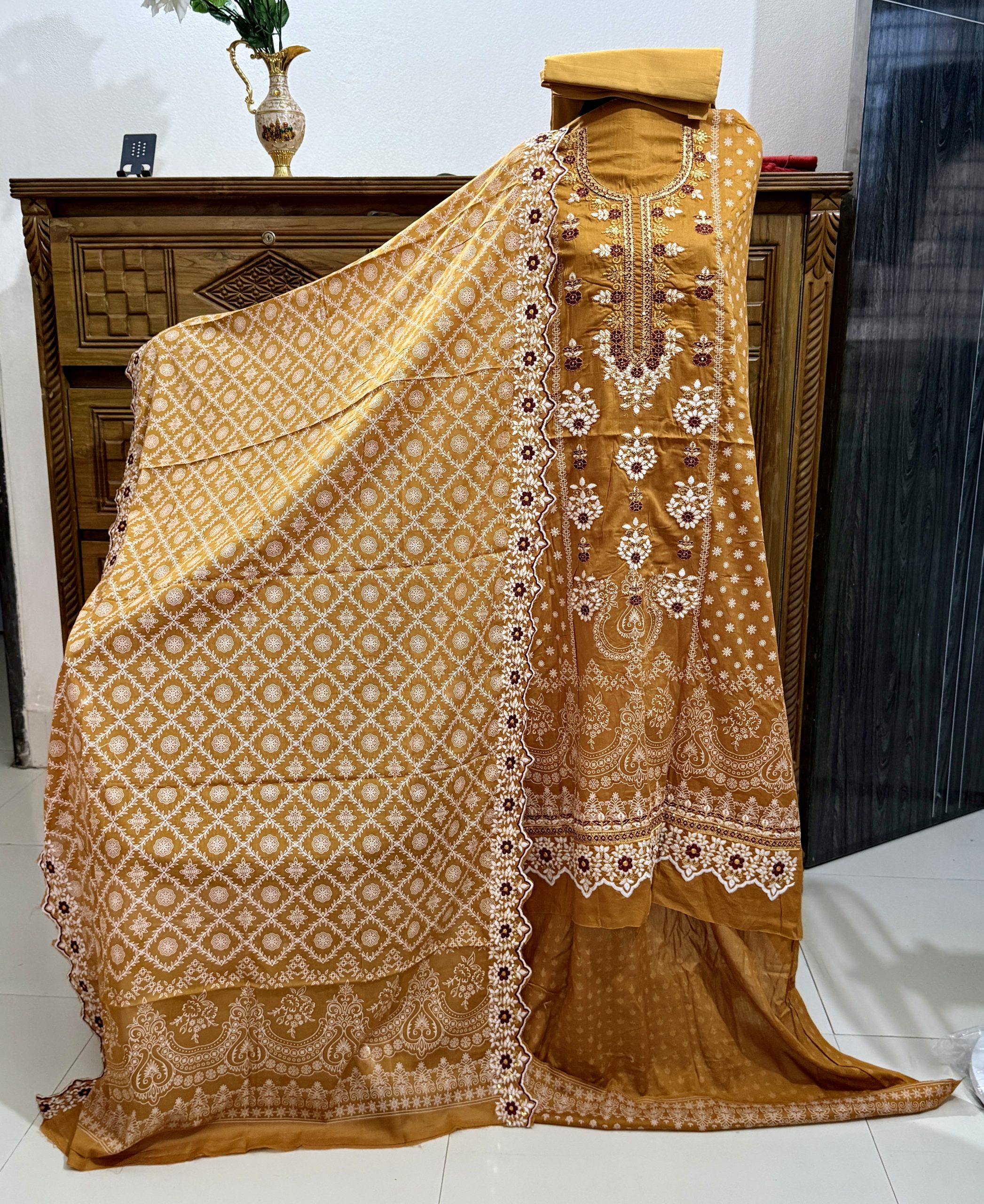 Golden Mustard Multicolor- নবনিতা (সুতার কাজ করা)