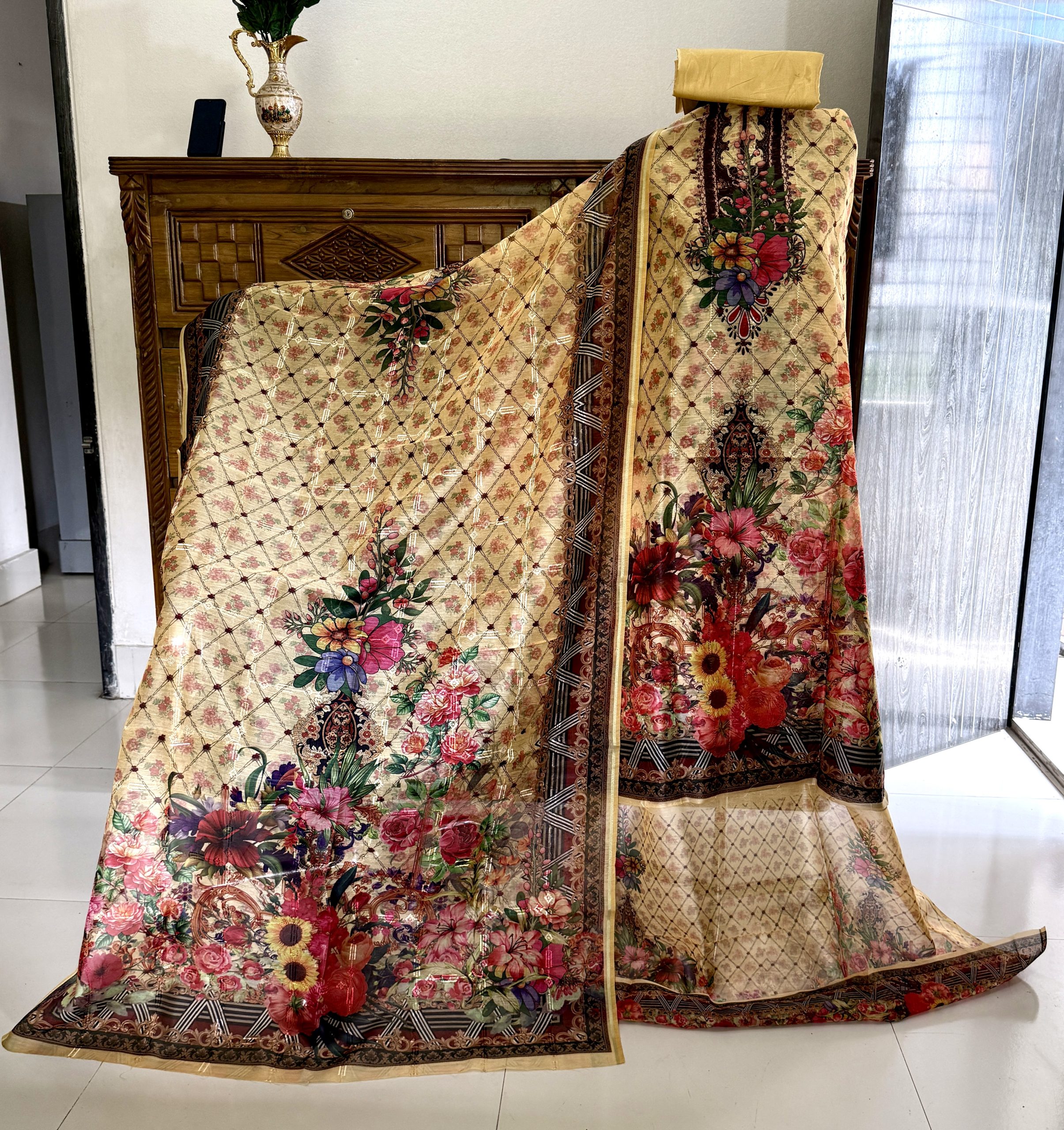Golden Multicolor-টিস্যু জরজেট