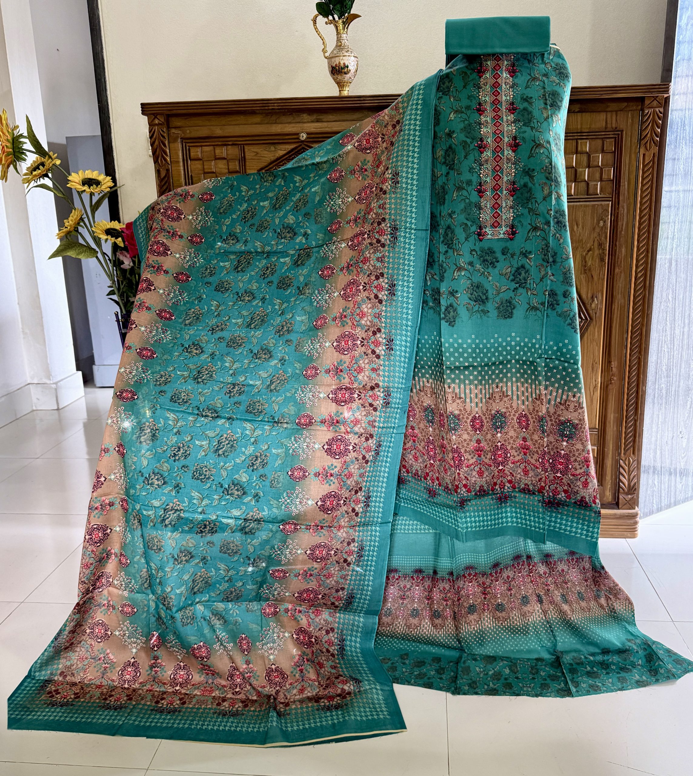 Sea Green Multicolor-মিতা মালহা