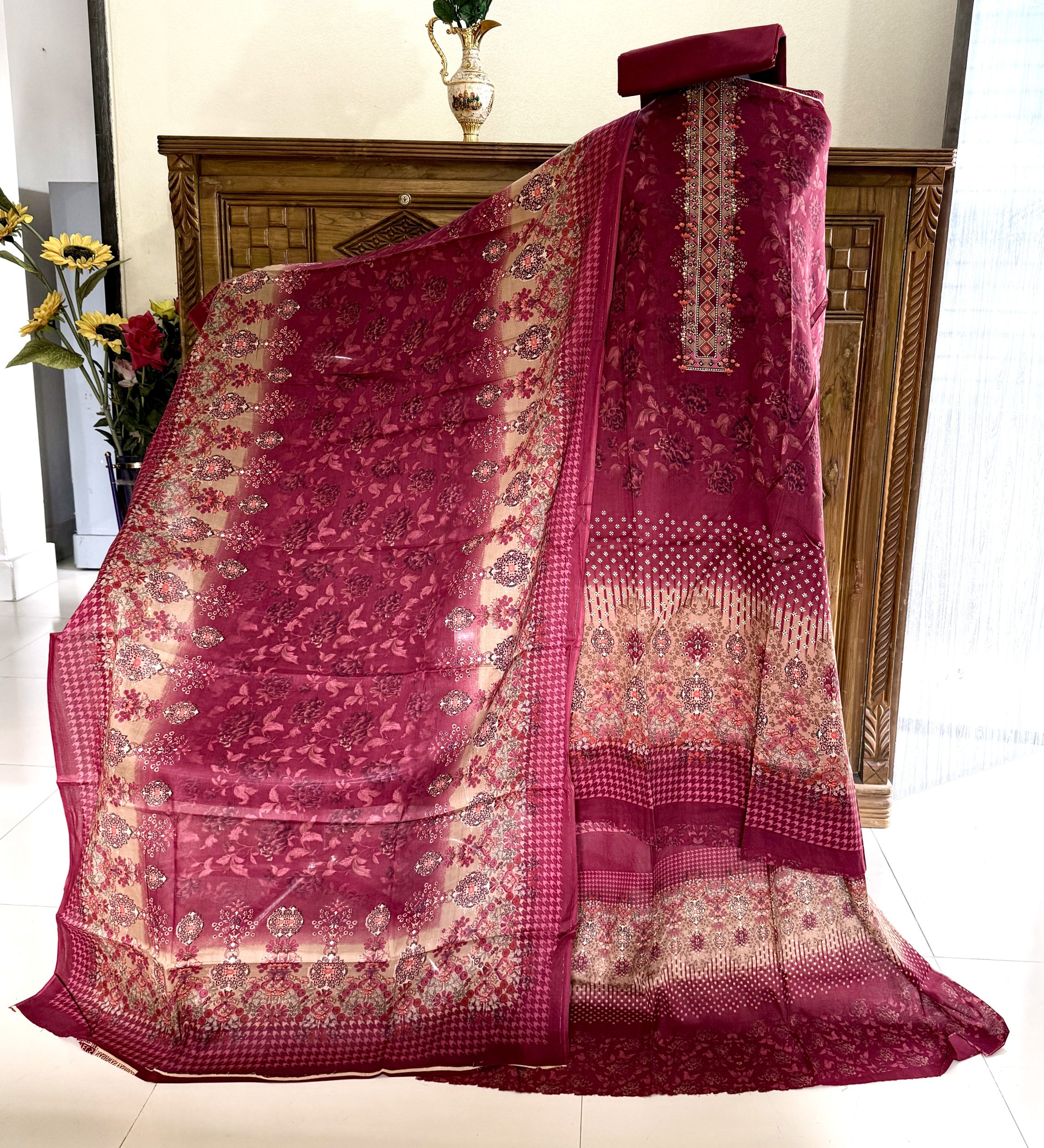 Maroon Multicolor-মিতা মালহা