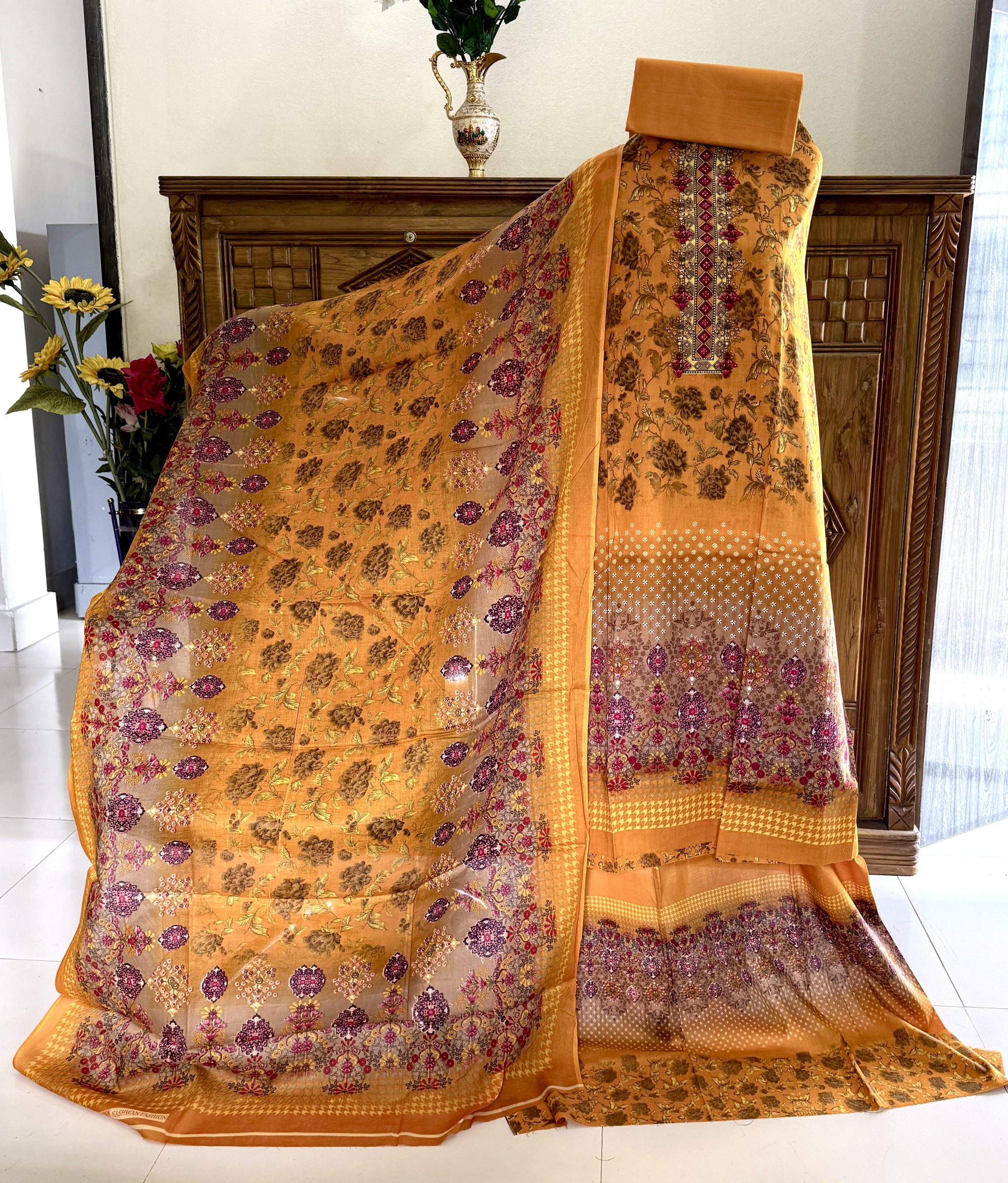 Golden Yellow Multicolor-মিতা মালহা