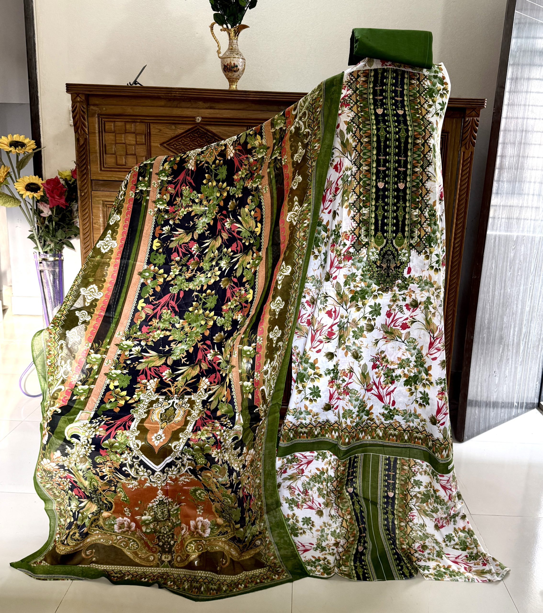 Deep Green Multicolor-বোম্বে কটন