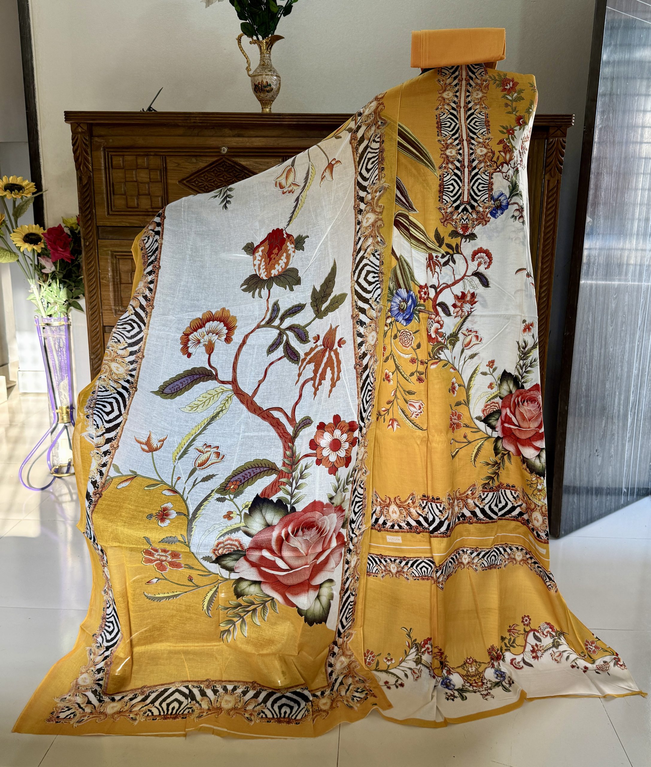 Yellow Multicolor-বোম্বে কটন