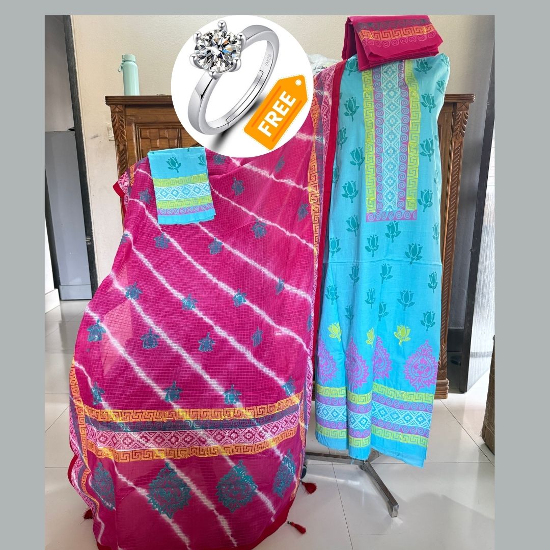 Ladies exclusive Block & Batik three piece